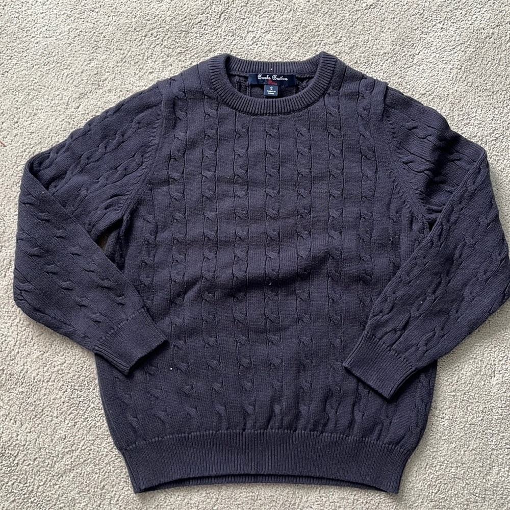 Two Brooks brothers navy cable knit boys sweater! Sold separately!